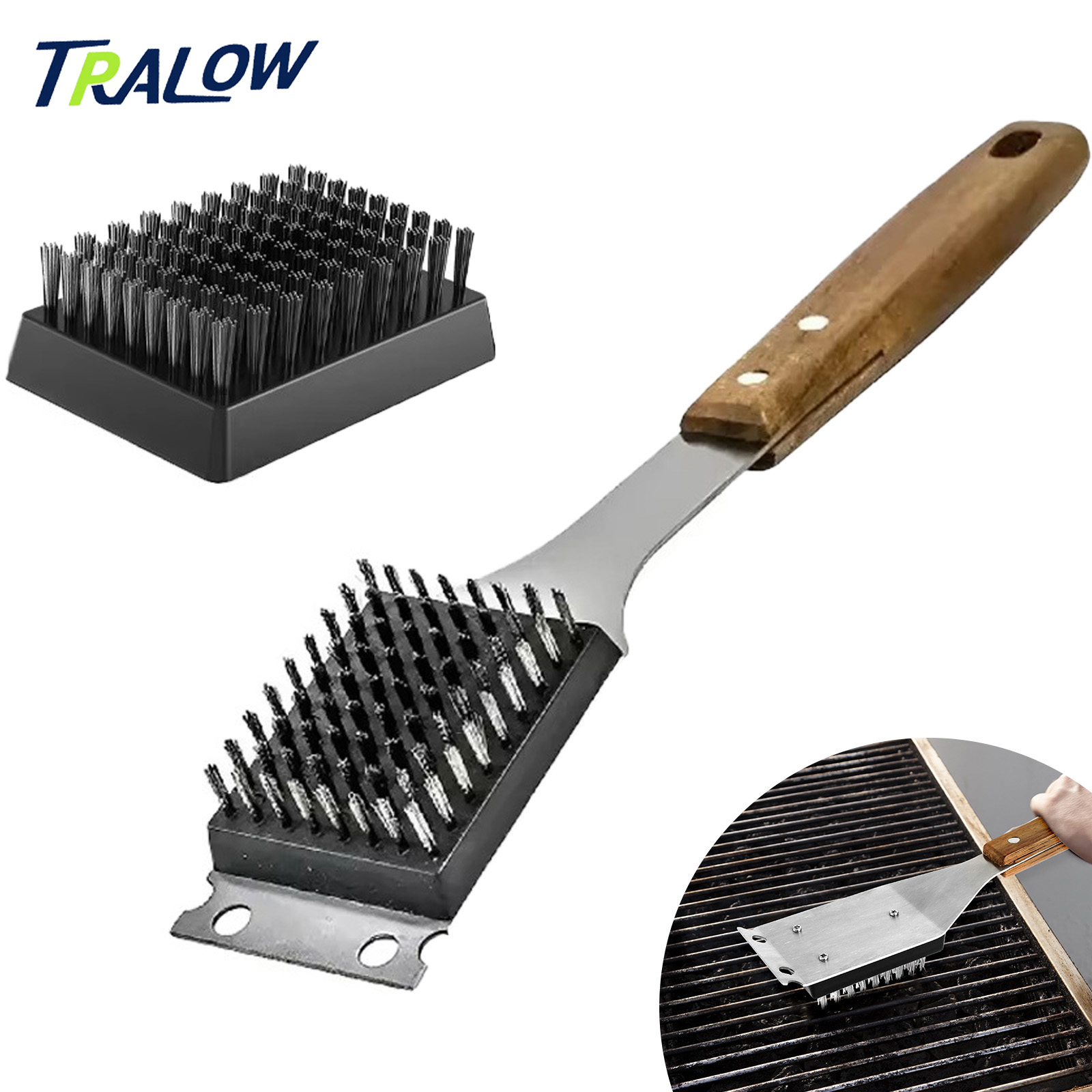 Camping Cooking Device - TRALOW Stainless Steel BBQ Grill Brush