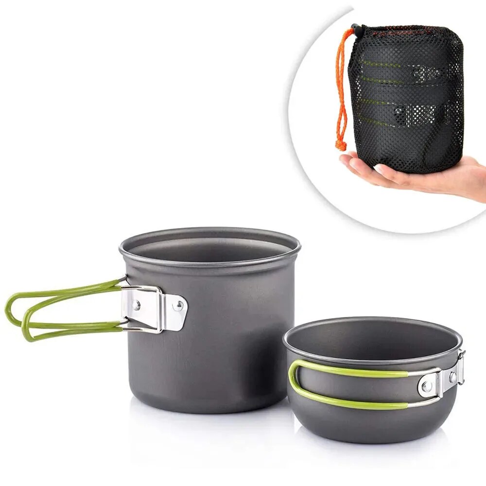 Camping Cooking And Eating - Camping Cookware Mess Kit Ultralight Camping