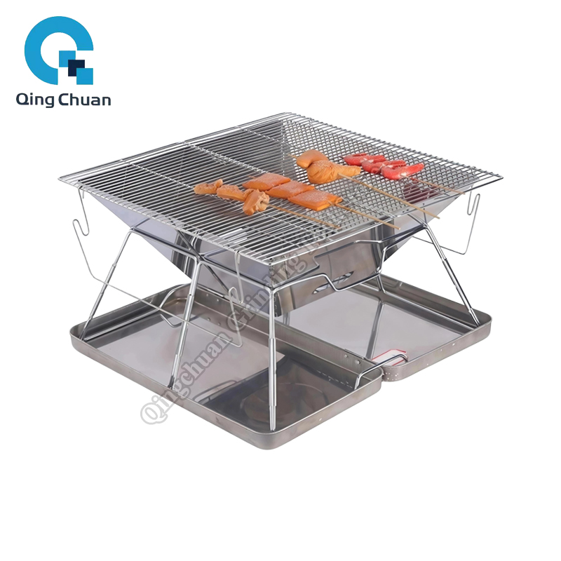 Camping Cooking Backpack - Camping Grill Charcoal Stove Folding Stainless