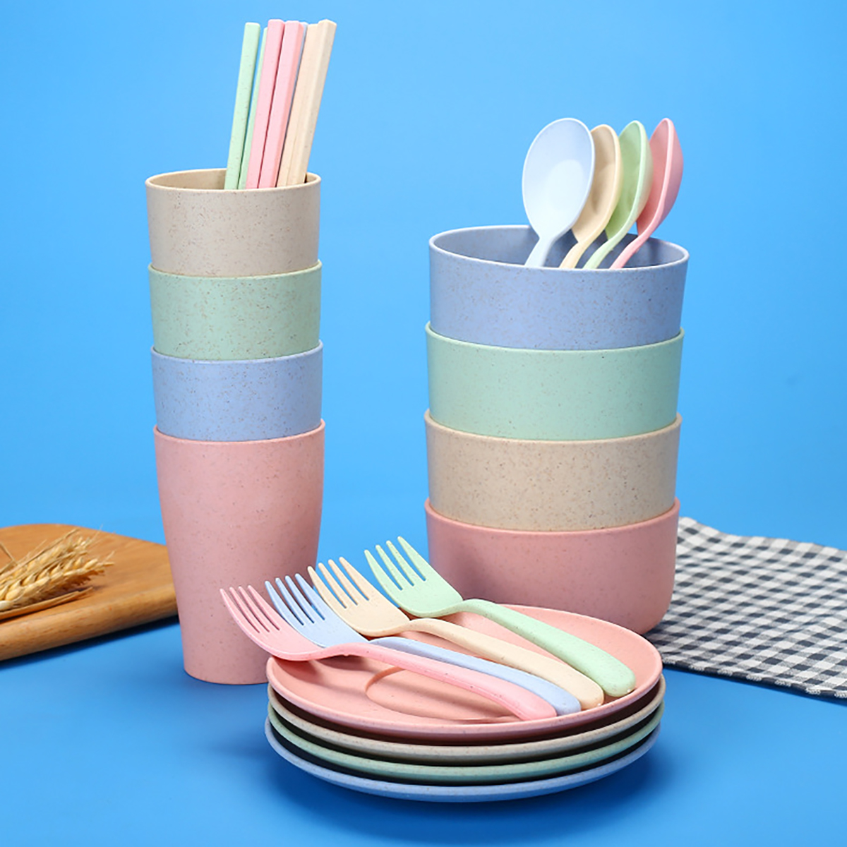 Camping Cooking And Eating - Fork Spoon Chopsticks Bowls Cup Dish