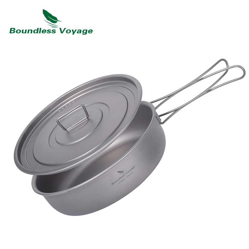 Camping Cooking Disc - Boundless Voyage Titanium Non-stick Skillet with