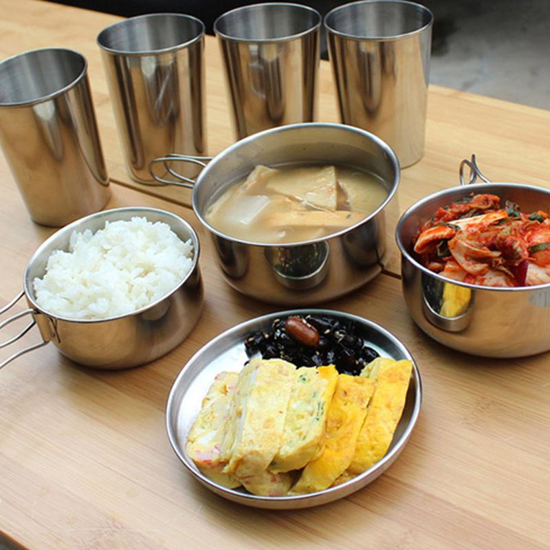 8pcs/set Stainless Steel Outdo - Camping Cooking Kitchen Set のレビューと価格