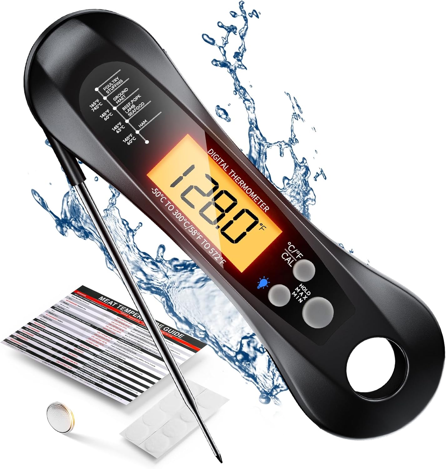 Digital Meat Thermometer Water - Camping Cooking Meat のレビューと価格