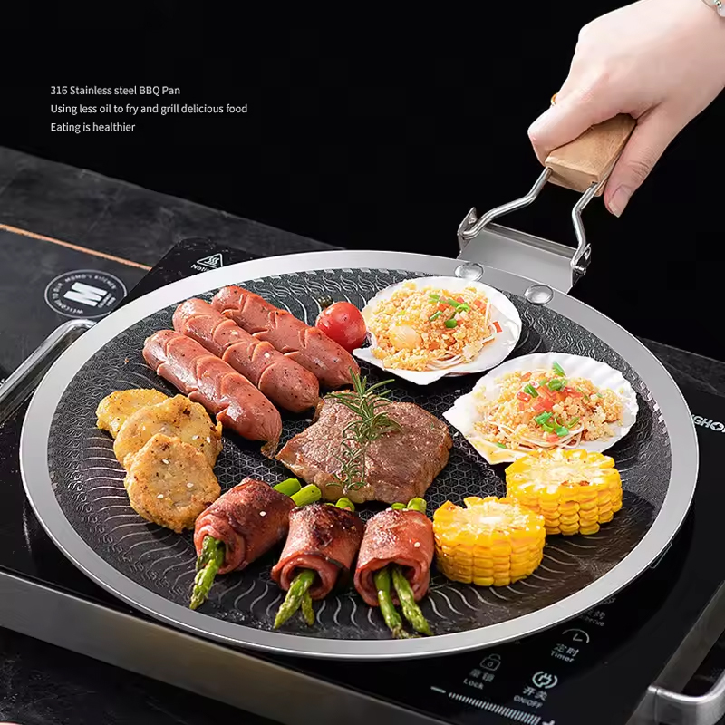Stainless Steel Baking Pan Rou - Camping Cooking Griddle のレビューと価格