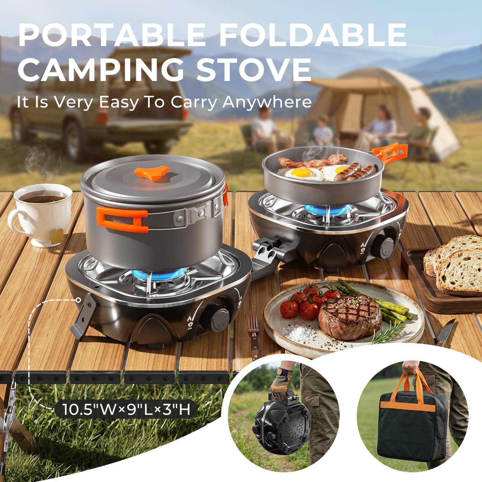 2-Burner Pro Camping Stove,240 - Camping Cooking Propane のレビューと価格