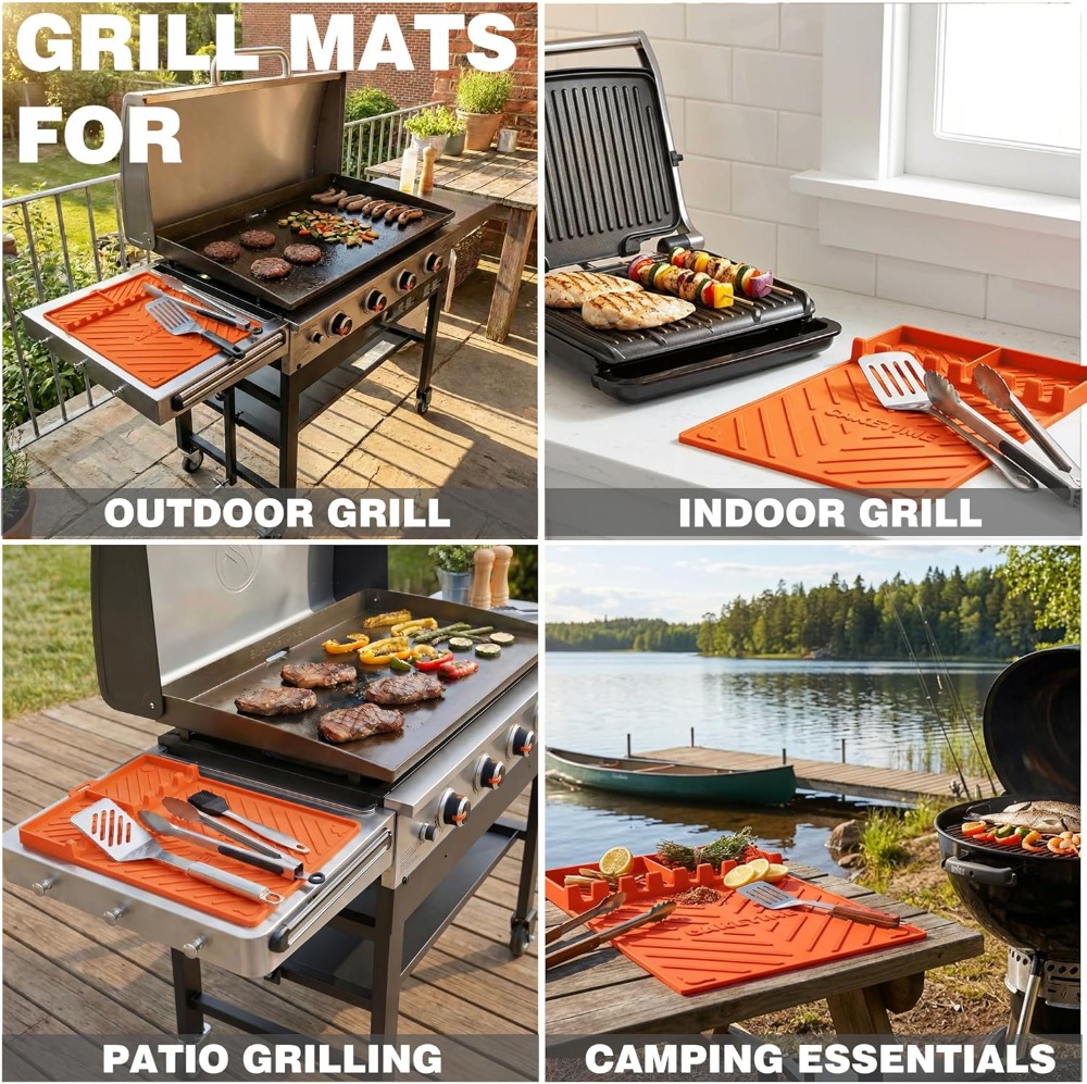 Silicone Grill Mats for Blacks - Camping Cooking Griddle のレビューと価格