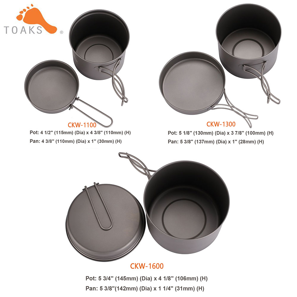 TOAKS Cookware Set Ultralight  - Camping Cooking Kitchen Set のレビューと価格