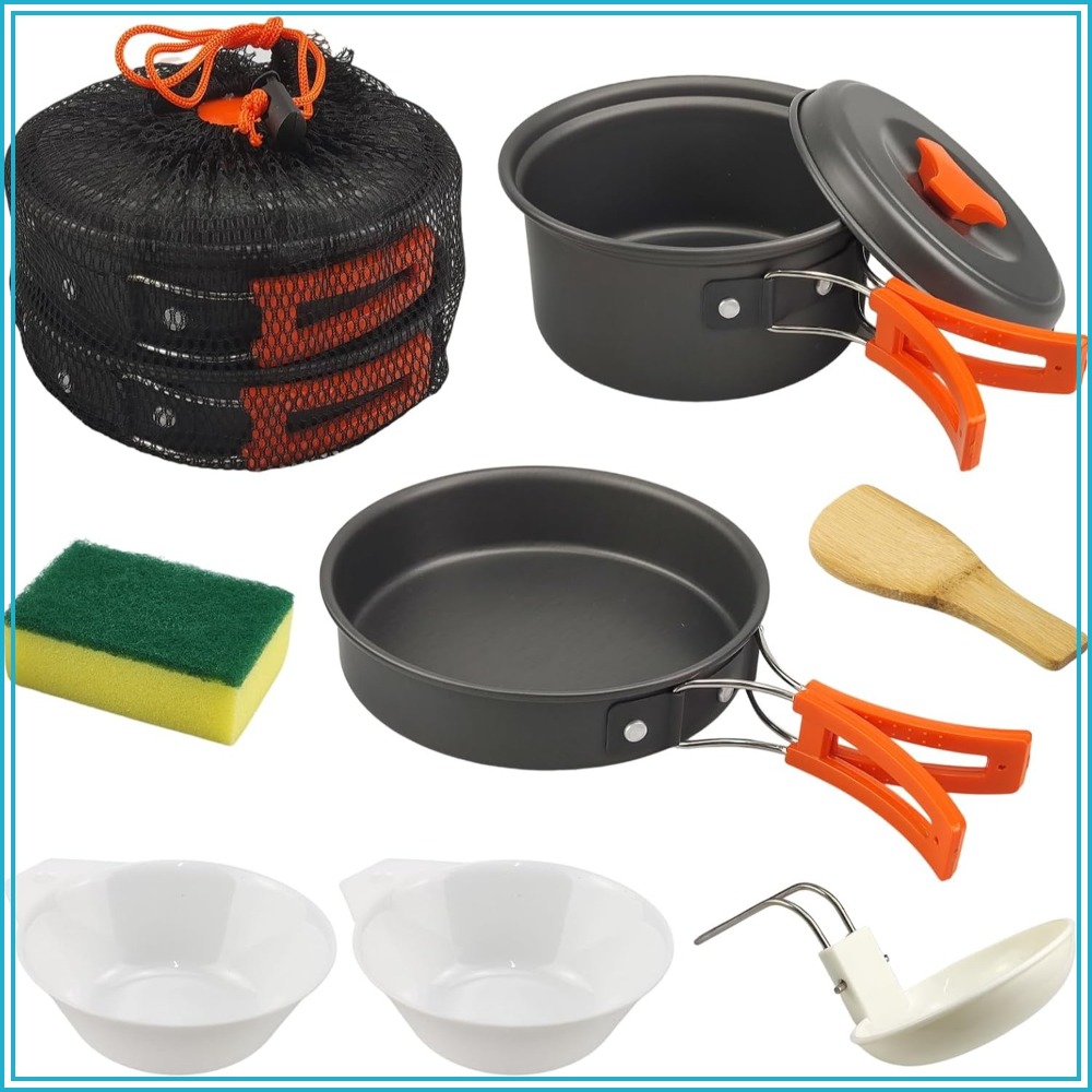 7Pcs Camping Pan Set - Backpac - Camping Cooking Backpack のレビューと価格