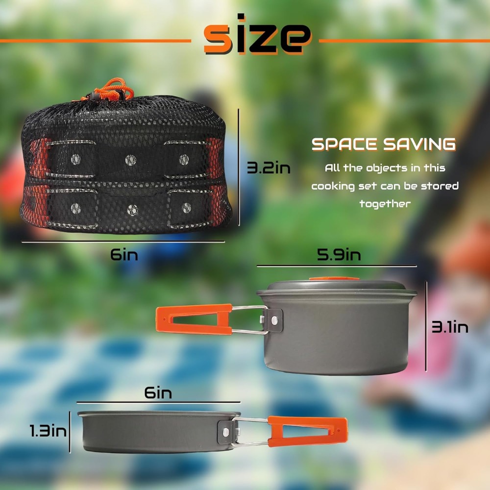 7Pcs Camping Pan Set - Backpac - Camping Cooking Backpack のレビューと価格