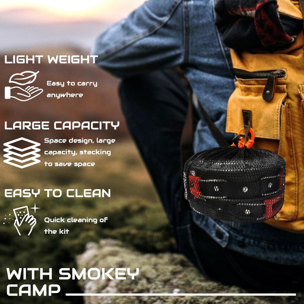 7Pcs Camping Pan Set - Backpac - Camping Cooking Backpack のレビューと価格