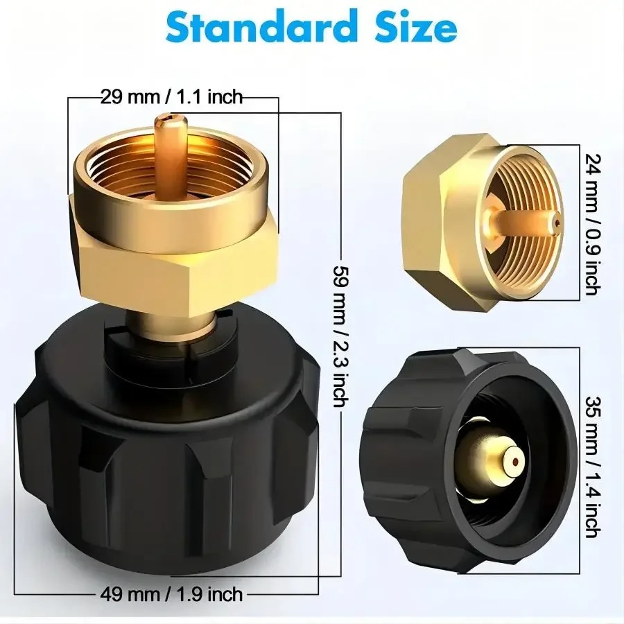 Brass Refill Adapter for 1LB B - Camping Cooking Propane のレビューと価格
