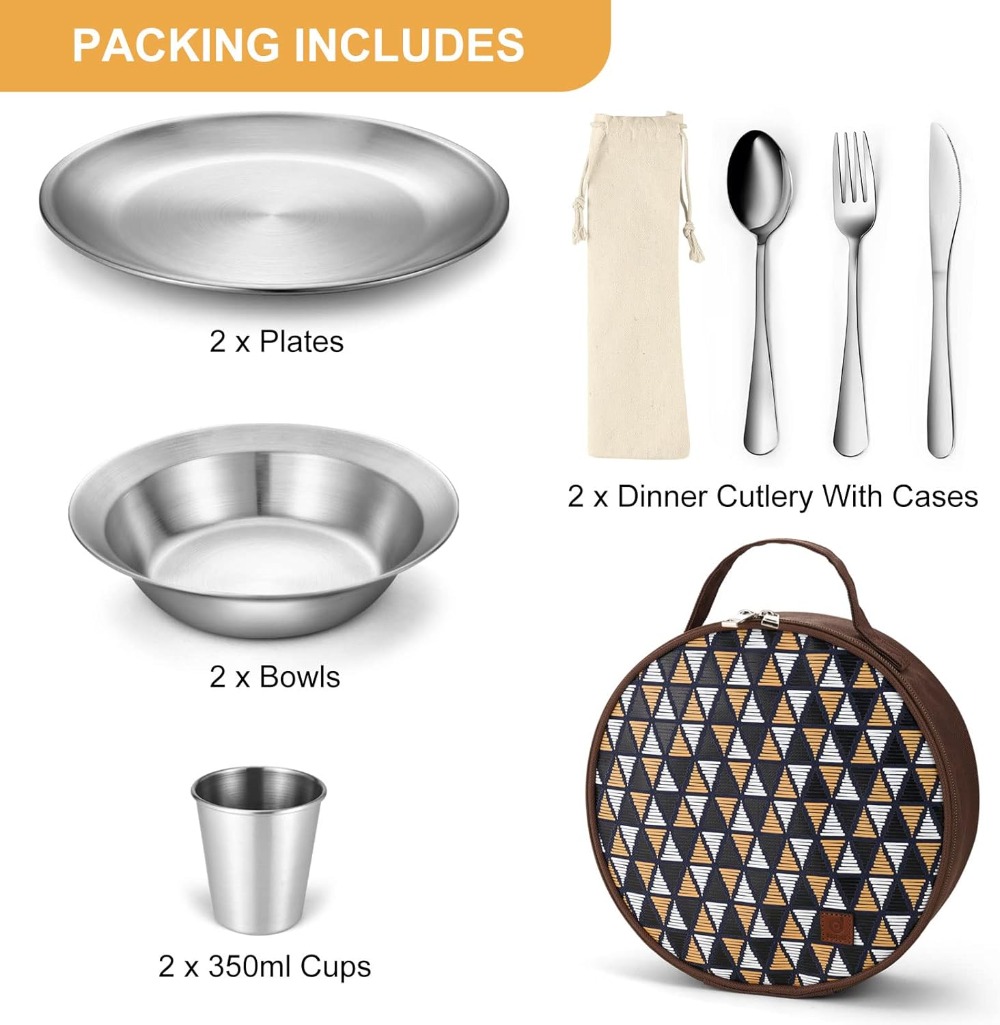 Stainless Steel Camping Mess K - Camping Cooking Backpack のレビューと価格