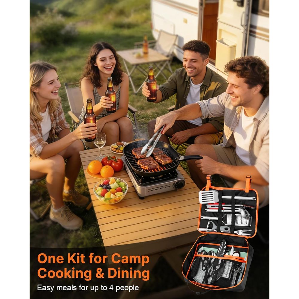 Compact Camping Kitchen Set wi - Camping Cooking Kitchen のレビューと価格
