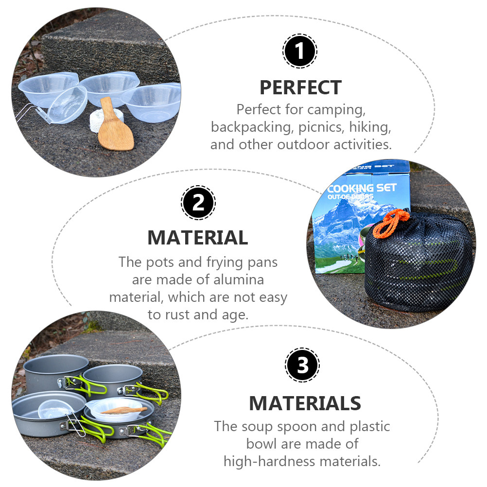 1Set Portable Camping Cookware - Camping Cooking Backpack のレビューと価格