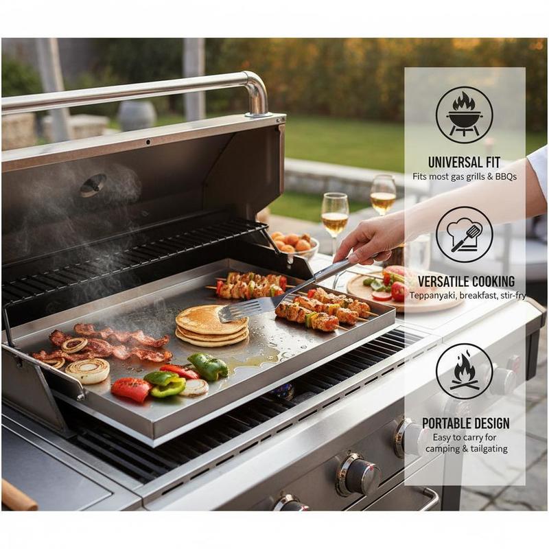 Flat Top Grill Plate 23x16 inc - Camping Cooking Griddle のレビューと価格