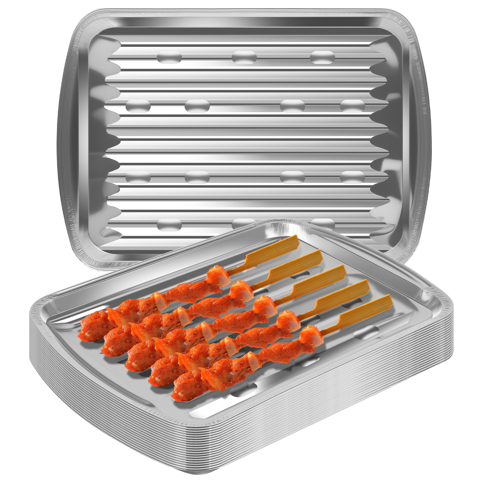 Aluminum Foil Trays Non-Stick  - Camping Cooking Kitchen のレビューと価格