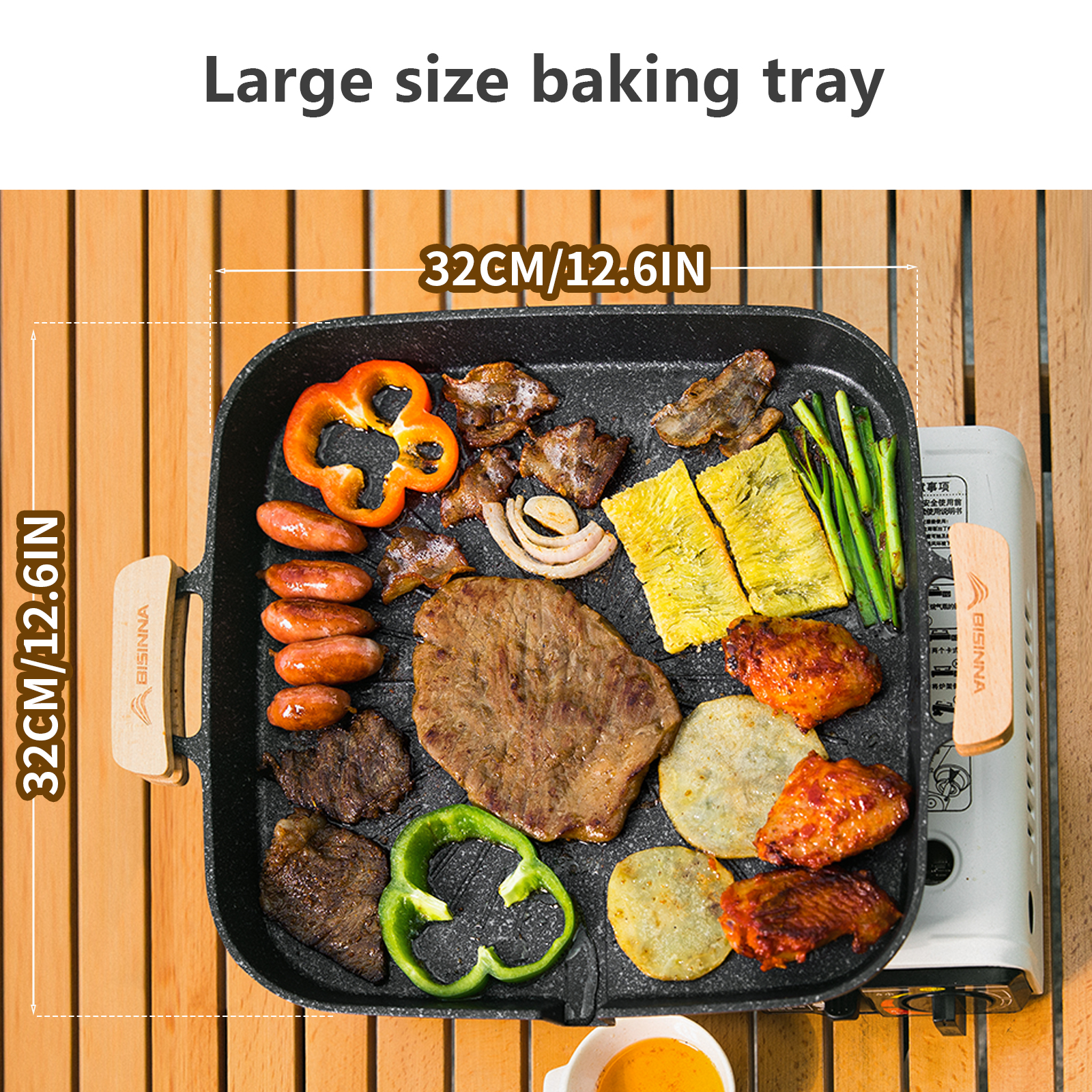 BISINNA Square BBQ Grill Pan N - Camping Cooking Griddle のレビューと価格