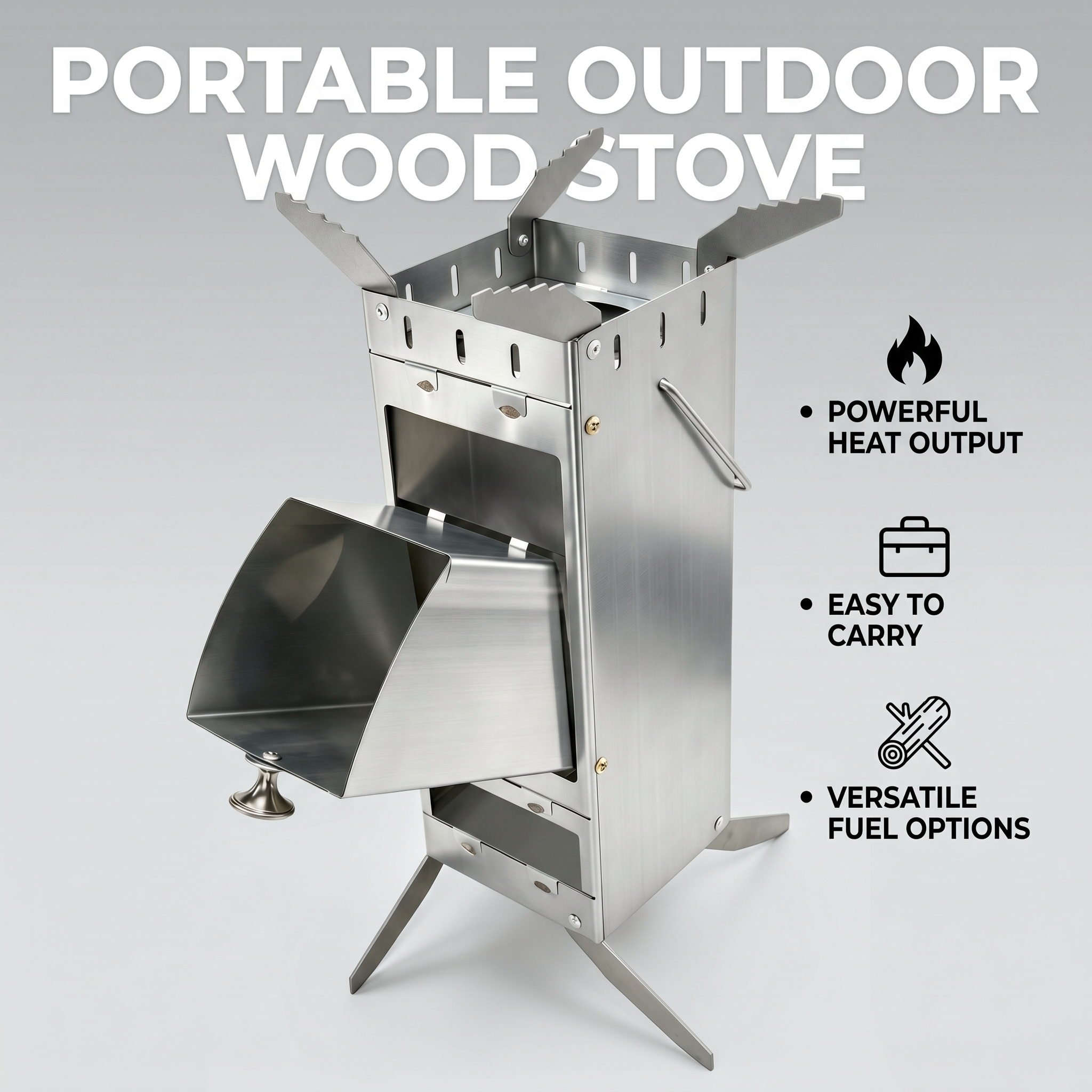 Portable Foldable Rocket Stove - Camping Cooking Kitchen のレビューと価格