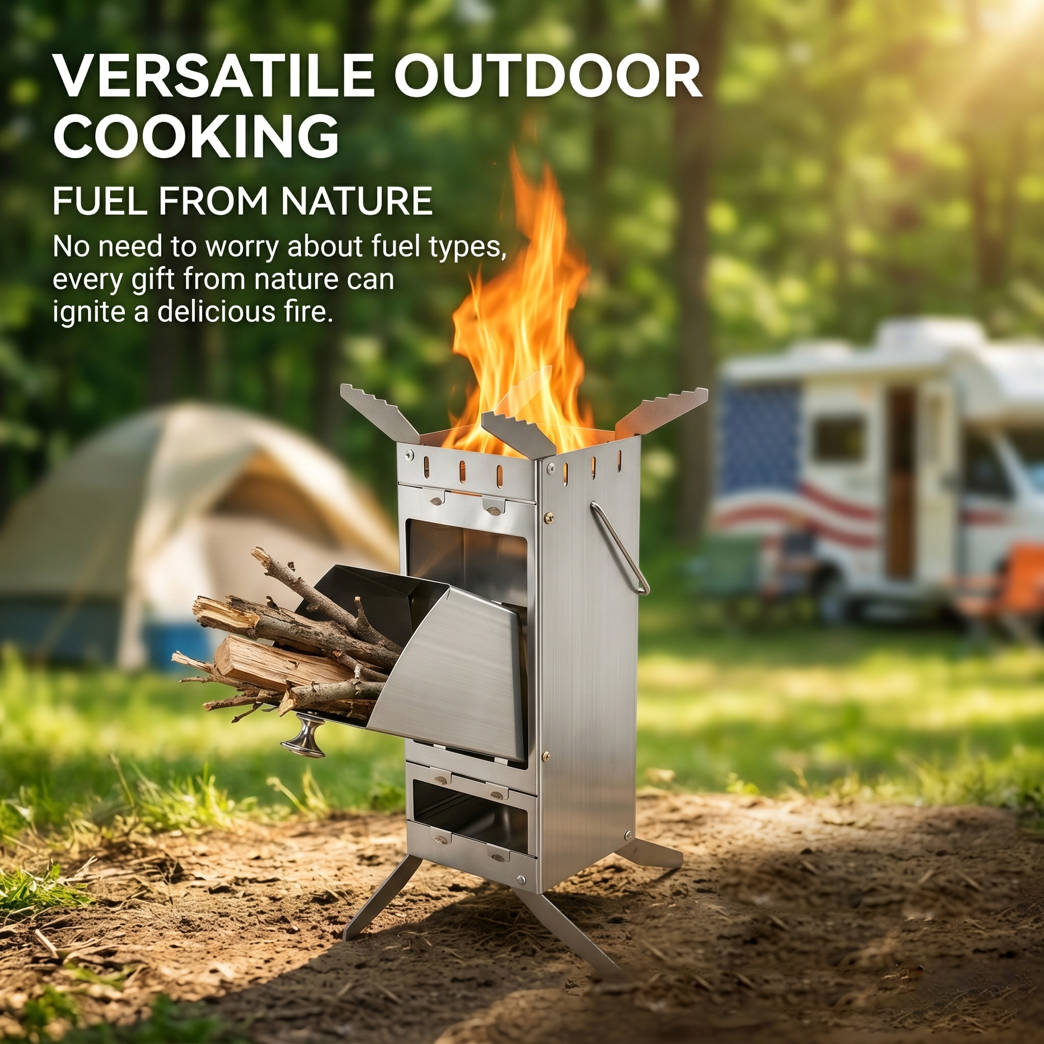 Portable Foldable Rocket Stove - Camping Cooking Kitchen のレビューと価格