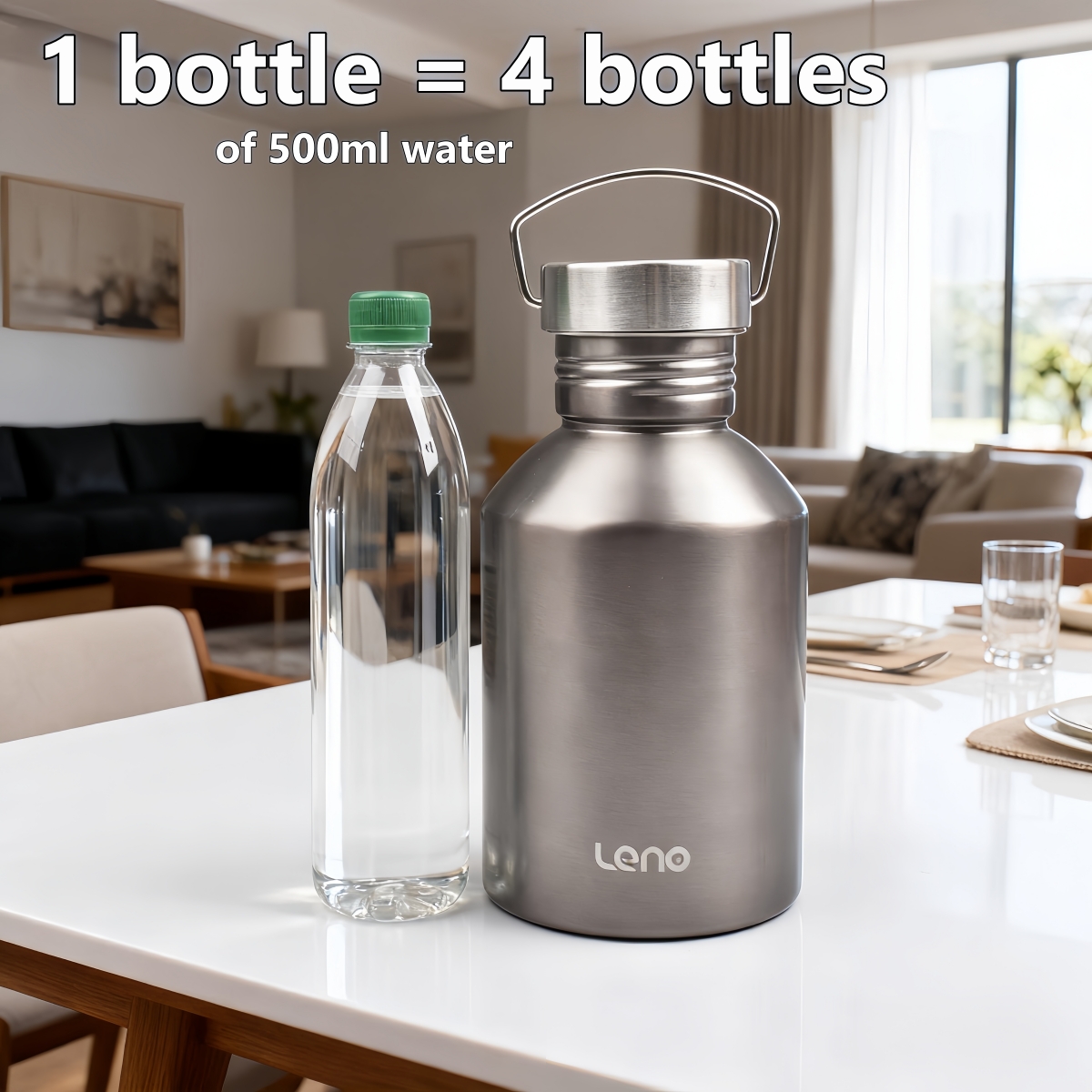 2000ML Camping Water Bottle, S - Camping Cooking On Fire のレビューと価格