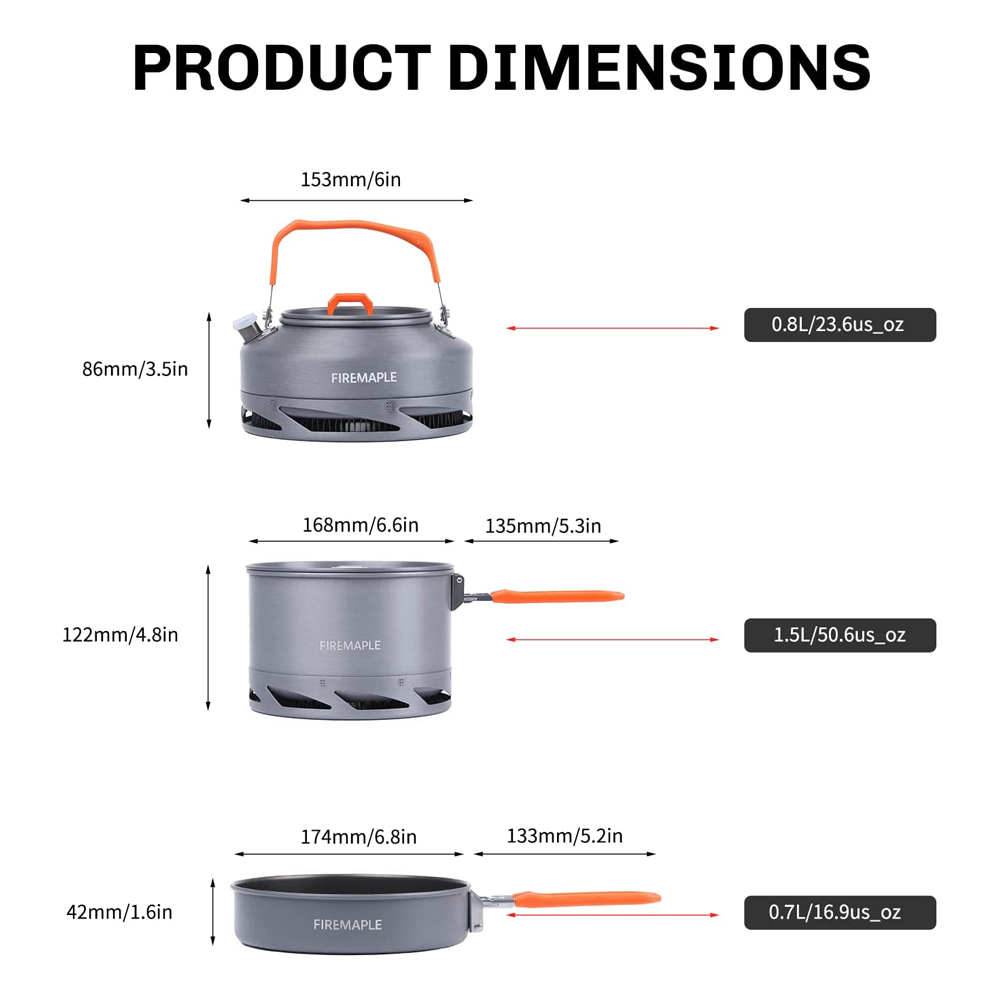 Fire Maple Camping Cookware Ut - Camping Cooking Kitchen Set のレビューと価格